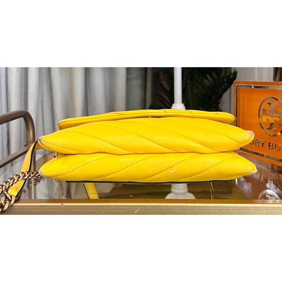 Authentic Tory Burch Yellow Quilted Leather Kira Crossbody - Picture 8 of 14